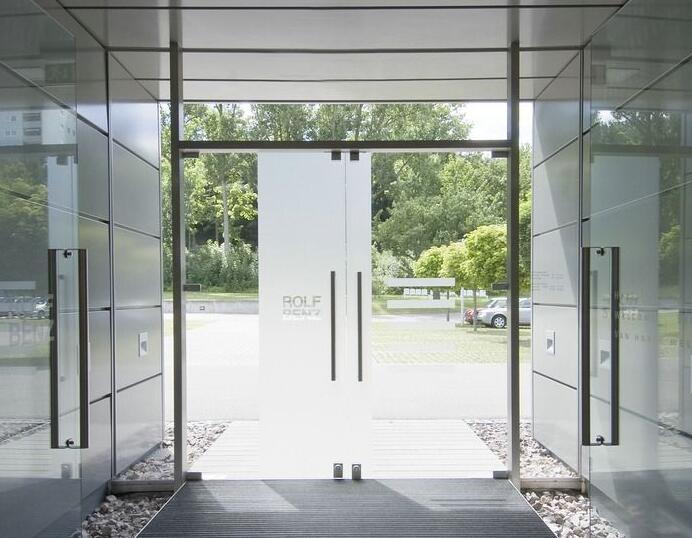 frameless glass entrance door